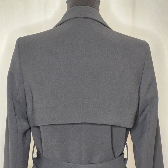 Good American Black Button-Front Trench Style Belted Blazer - Size 0/XS - Picture 7 of 16